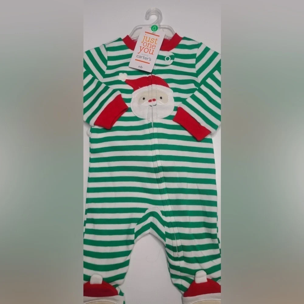 Target Just One You Made By Carters Christmas Footed Pajamas & Hat Set Newborn